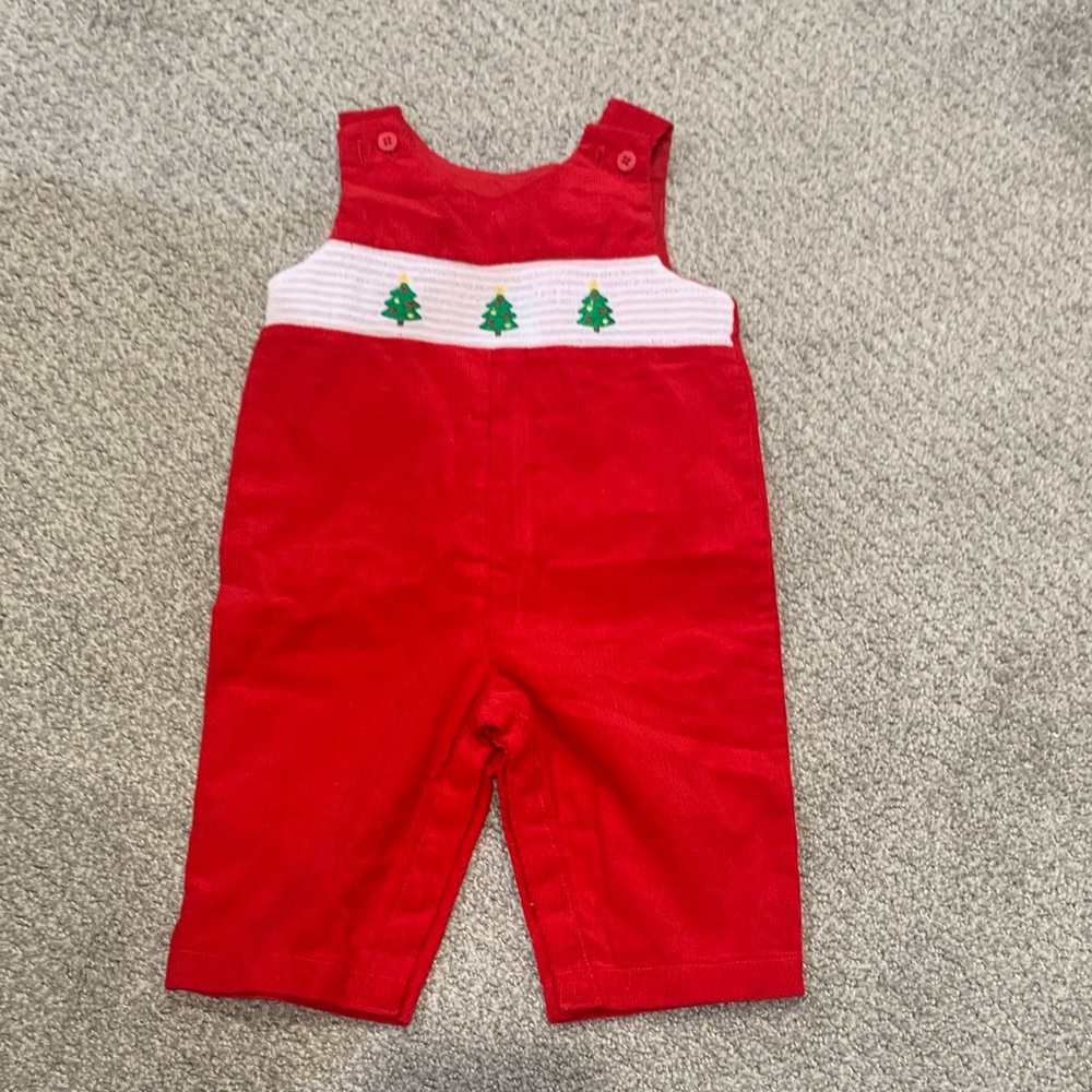 Good Lad Red Kids Overalls with Tree Design